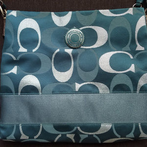 Coach Teal Nylon Crossbody Bag